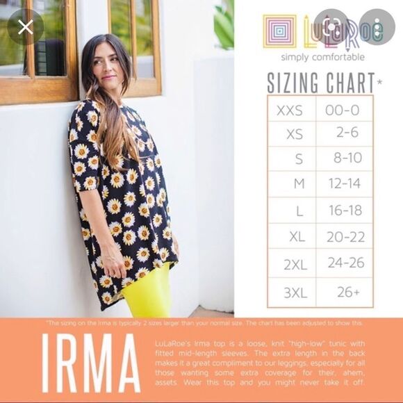 Lularoe Irma Popover Floral Top Purple/Red/Gray Size Large - Picture 6 of 10